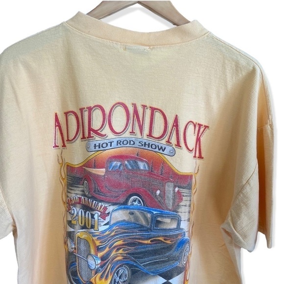 Vintage 2001 Adirondack Hot Rod Show Lake George, NY Shirt Top Yellow Size XXL - Picture 12 of 15